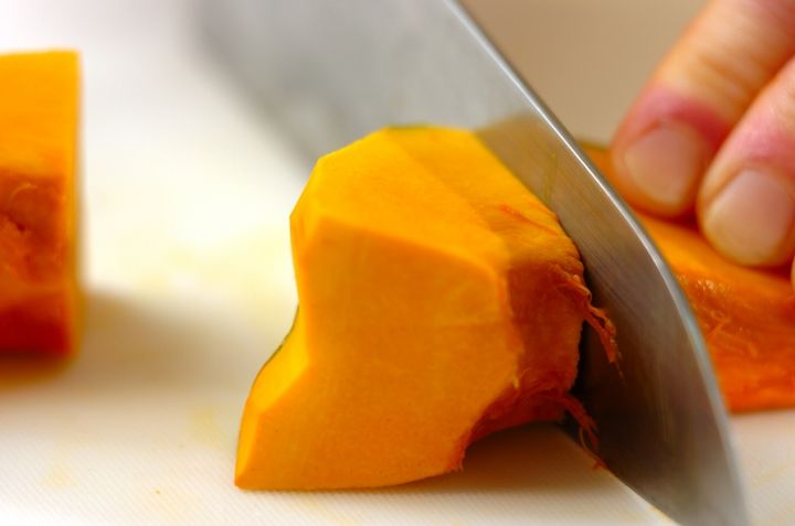 カボチャのバター煮の下準備1