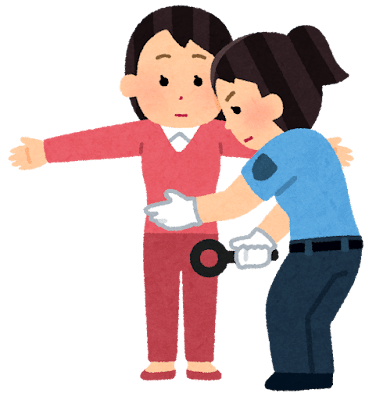 ボディチェックのイラスト（女性）