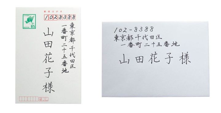 美しい宛名を書くためのバランス