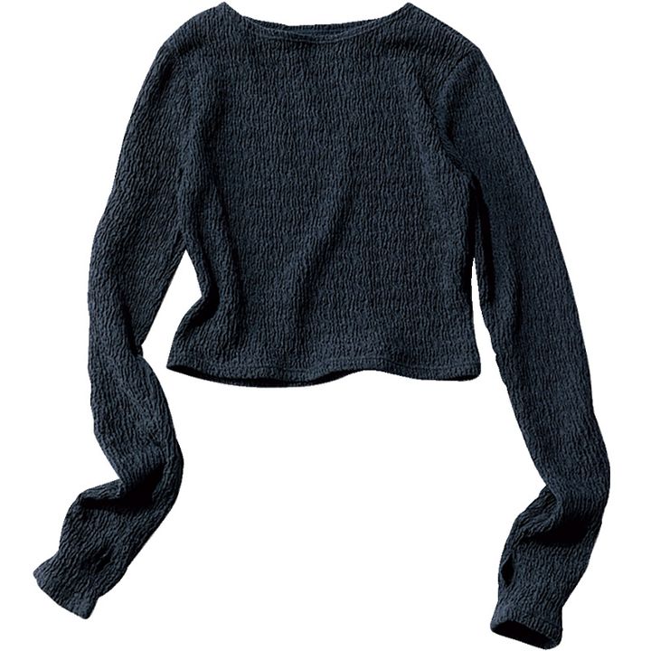 トゥーユナイテッドアローズのデコボコ素材の短丈トップス