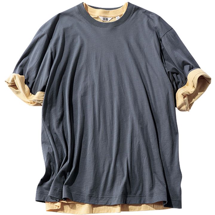 ユニクロユーのカラーTシャツ２枚重ね