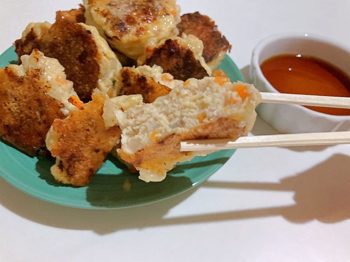 鶏と野菜のカリカリチーズ焼きの断面