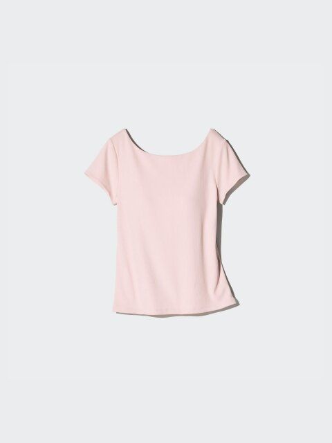 2025夏ユニクロエアリズムコットンローバックブラTシャツ