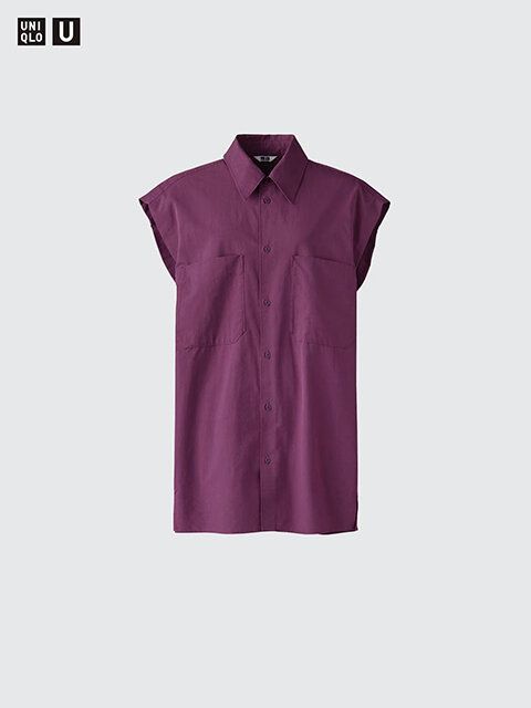 ユニクロ ロングシャツ／ノースリーブ PURPLE