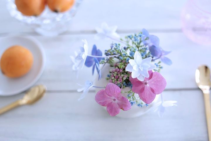 ガクアジサイのアレンジ