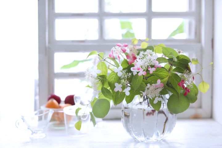 ヤマアジサイとユーカリのアレンジ