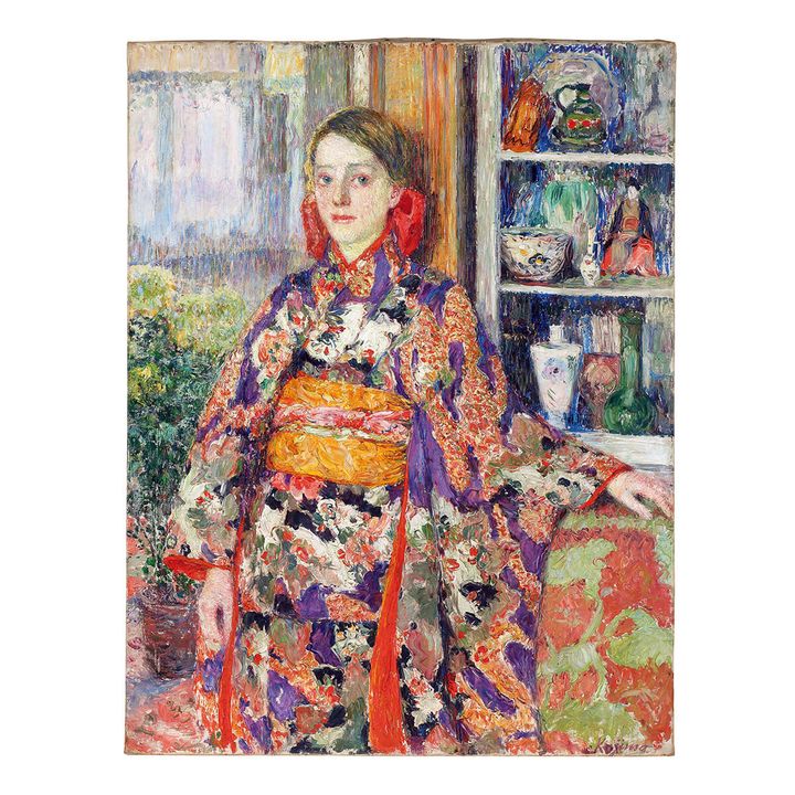 児島虎次郎《和服を着たベルギーの少女》