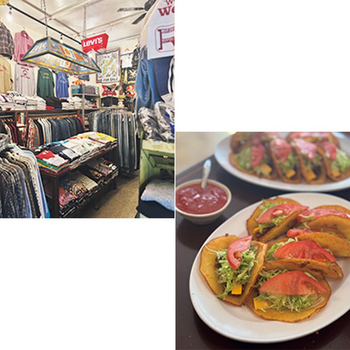 タコス料理とヴィンテージショップ