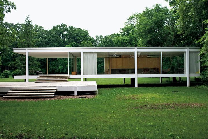 フランク・ロイド・ライト「ファンズワース邸」外観