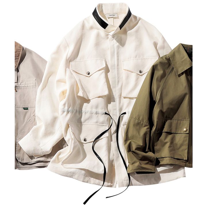 システムのホワイトのワークジャケット