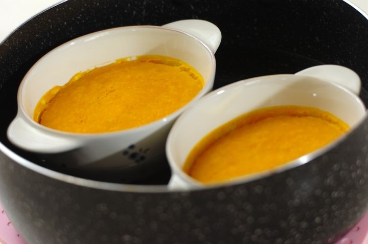 フライパンで作る！簡単カボチャのプリンの作り方4