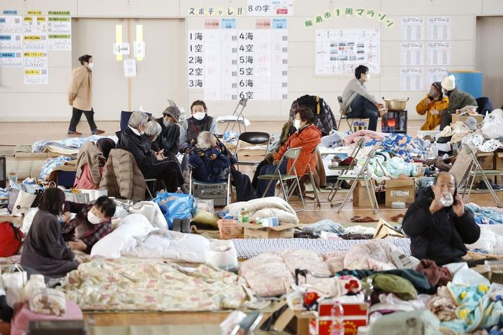 能登半島地震でも衝立などのない避難所がみられた（2024年1月12日石川県輪島市）