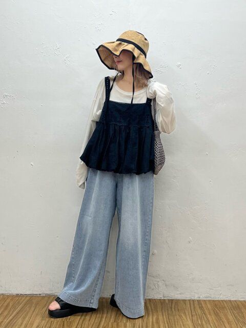 ワイドデニムコーデ1