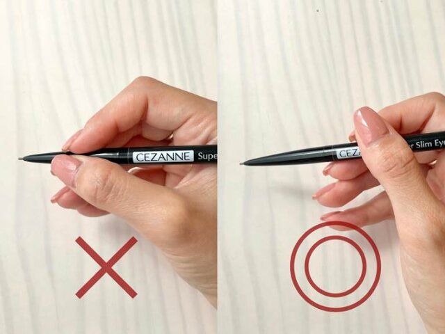 ペンシルの持つ位置 NG OK