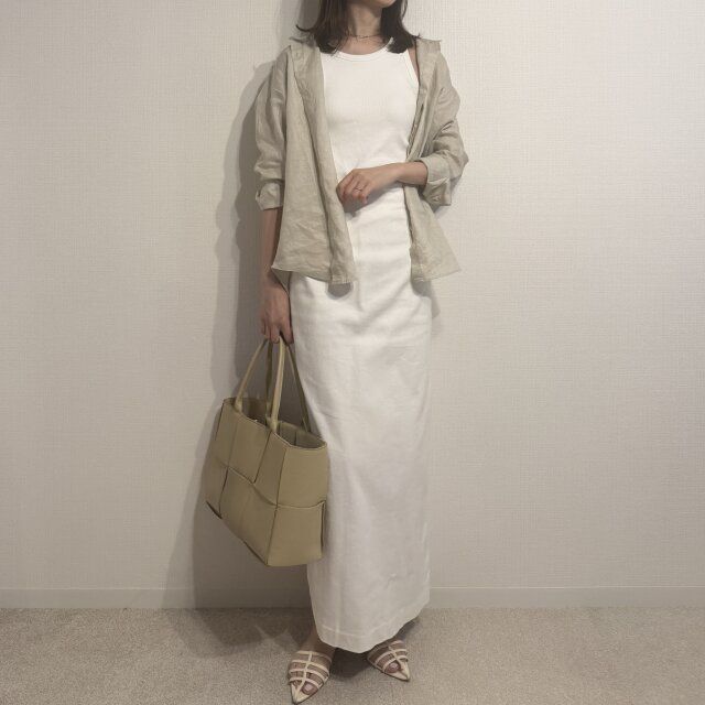 羽織として：爽やかなホワイトコーデ