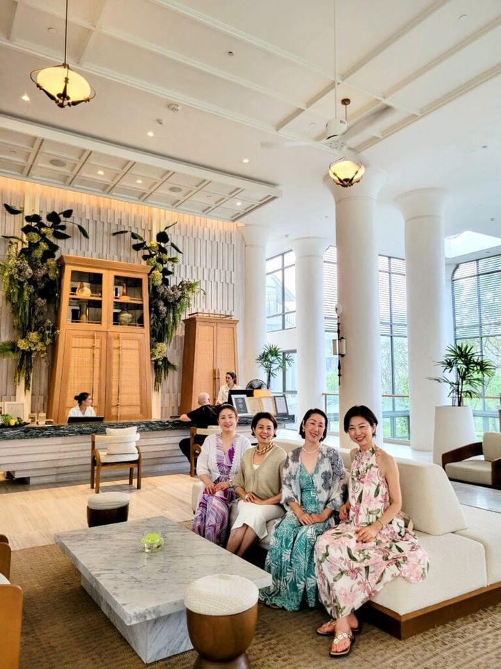 ショッピング外出前にホテルにて