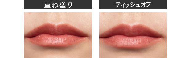 素の唇に血色なし（重ね塗り、ティッシュオフ）／ルージュスター ブリーズ B102
