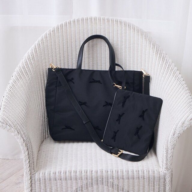 しまむらのポーチ付きの2wayトートバッグ