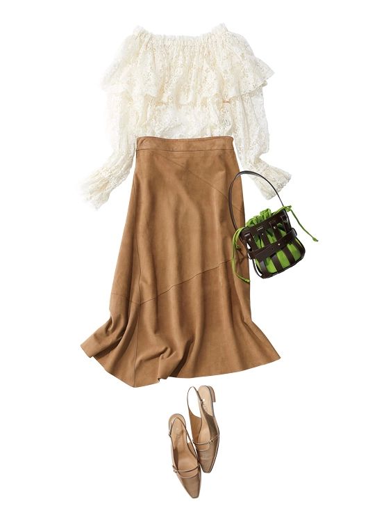 直球の甘ブラウスはリアルスウェードで微糖仕上げに