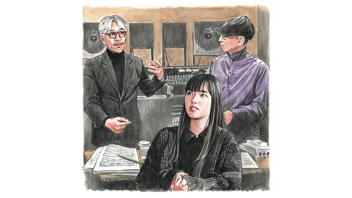 坂本龍一と細井美裕のイラスト