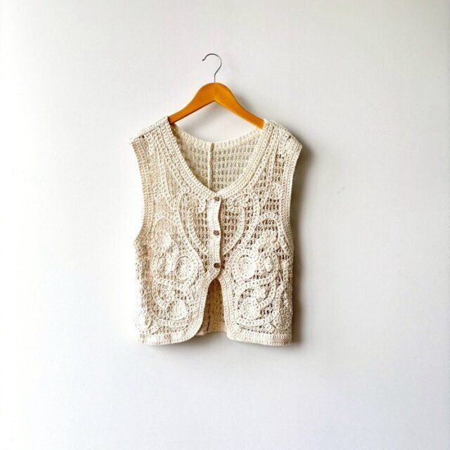 しまむらのクロシェ編みニットベスト