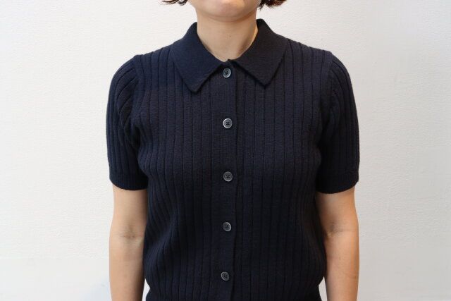 ユニクロのリブポロカーディガン半袖3