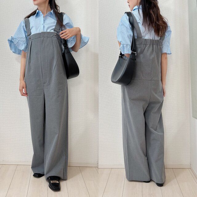 サロペットのインナーで違った雰囲気に