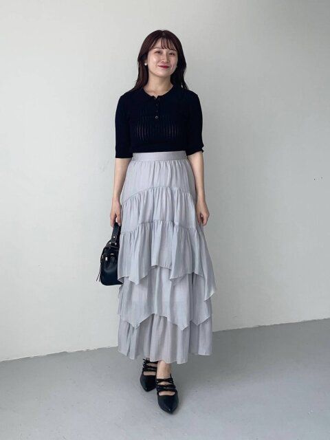 ポロシャツとロングスカートのコーデ4