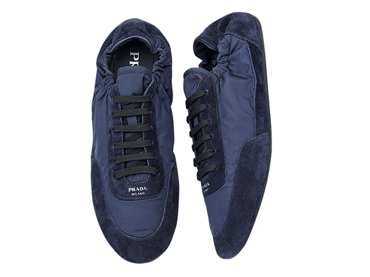 プラダ*コラプスReNylonスエードバレエシューズ風スニーカー アイボリー プラダ コラプス Re-Nylon xスエード スニーカー | PRADA