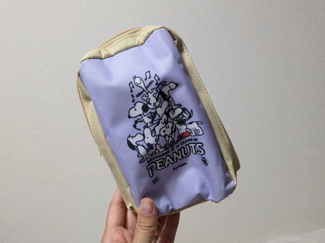 スヌーピー側面ポケット付きスタンドポーチ