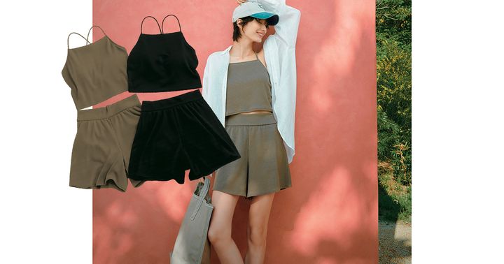 体形カバー水着, タンクトップとショートパンツ