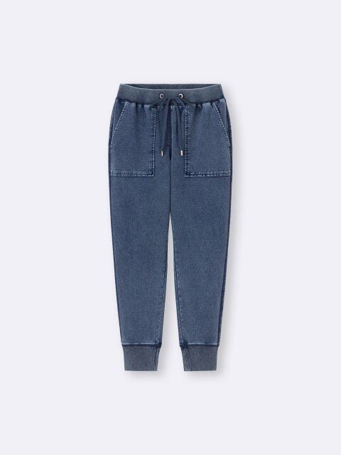 2025gu夏デニムスウェットイージーパンツ