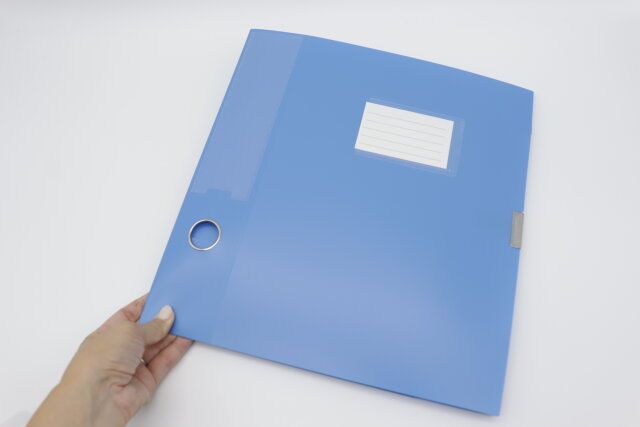 ダイソー ファイルケース（折畳み、A4、ブルー、黒）