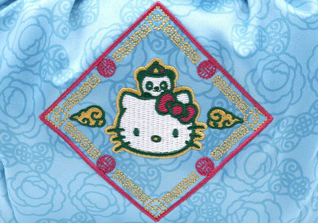 ハローキティ中華風刺繍きんちゃくポーチハローキティ 飯店