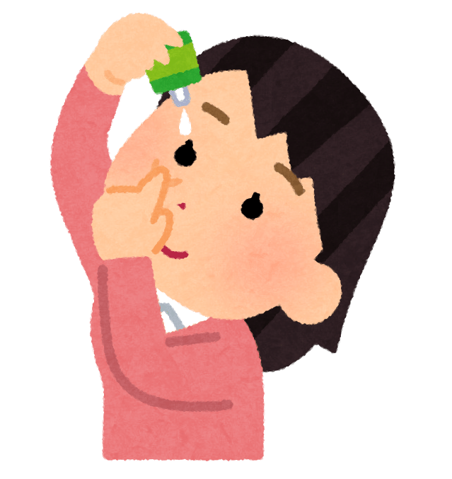 目薬をさす人のイラスト（あっかんべー） | かわいいフリー素材集 ...