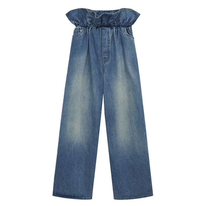 【雑誌多数掲載】LOEWE◆フラメンコ ジーンズ ハイライズ ワイド ロエベ】の大人気アイコンバッグ「フラメンコ」から着想を得た新