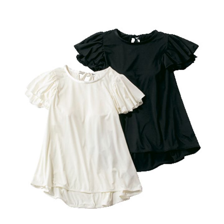 Tシャツ感覚の水着トップス,カップ付きトップス