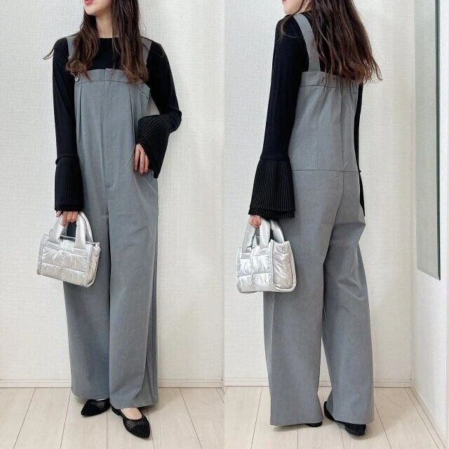 2025gu夏タックサロペットパンツお手本コーデ