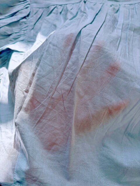 coca ガーゼ袖フリルブラウス LT.BLUE 程よい透け感