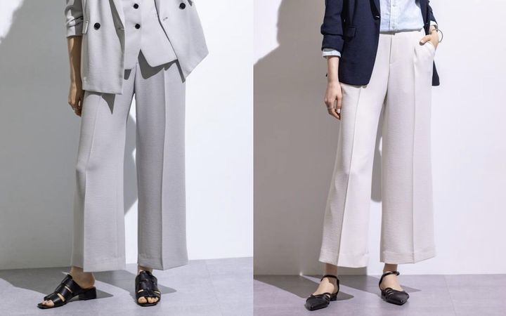 画像: 着る日傘 ワイドパンツ（左ライトグレー、右グレージュ）各¥13,970 出典:INDIVI