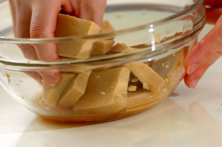 高野豆腐の酢豚風の作り方1