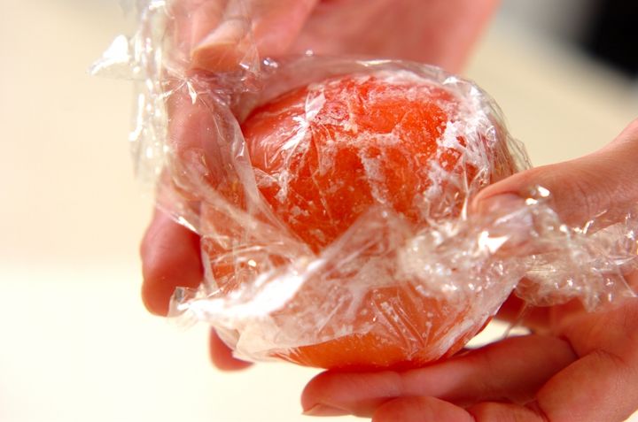 トマトとバニラのアイスクリームの下準備1