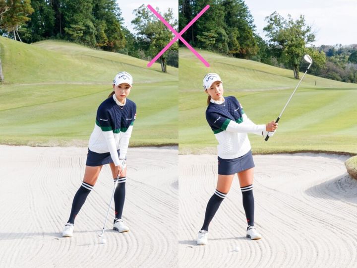 フィニッシュでヘッドを上げてない？バンカーは“ヘッドを低く出す”が正解