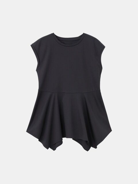 2025plst夏値下げペプラムノースリーブTシャツ