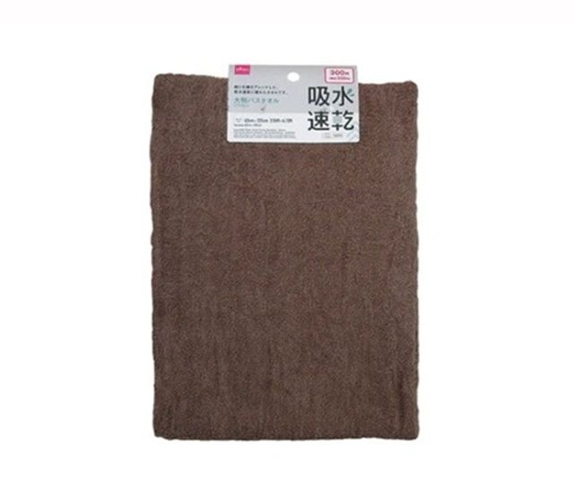 ダイソー 大判バスタオル（吸水速乾、ブラウン）