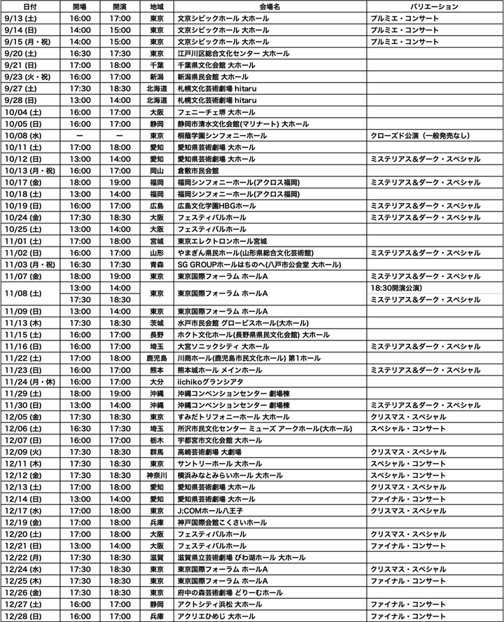 公演スケジュール