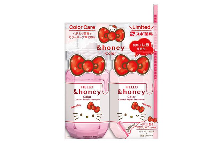 アンドハニー カラー コントロールリペア シャンプー＆ヘアトリートメント ペアセット /ハローキティ／￥3080（税込み）