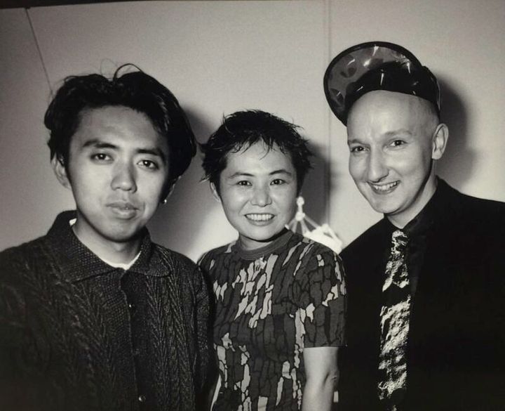 80年代、MILK大川ひとみ、藤原ヒロシ、スティーブン・ジョーンズの３ショット写真