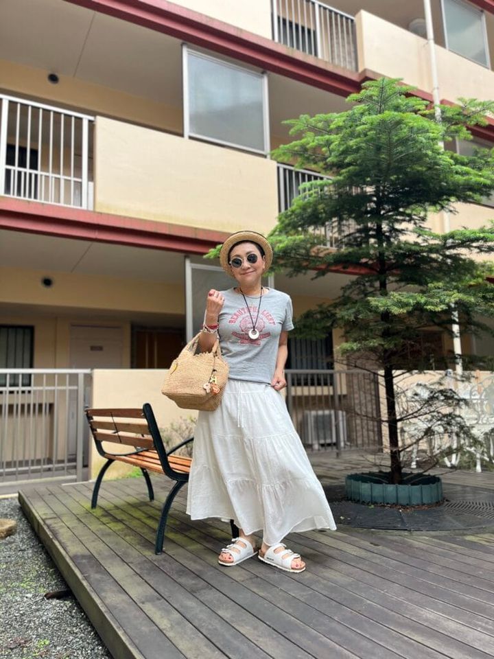 「しまむら」Tシャツコーデ