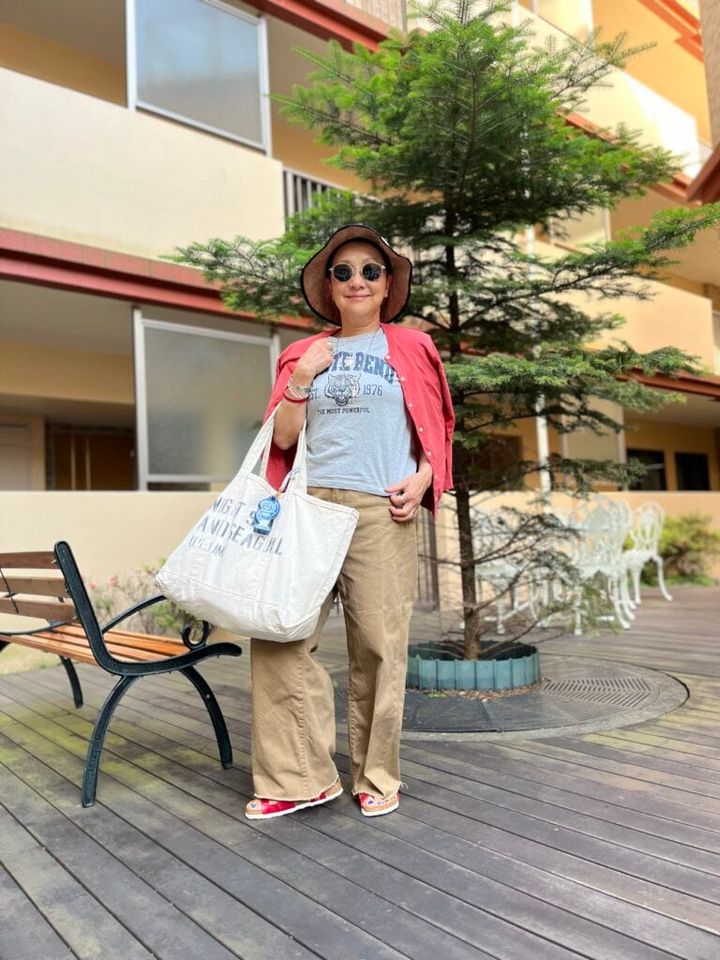 「しまむら」Tシャツコーデ